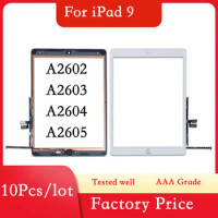10pcs/lot For iPad 9 10.2 2021 Screen Glass Panel with Digitizer Replacement A2602 A2603 A2604 A2605