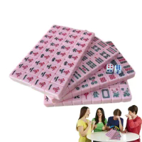 Mahjong Game Set Lightweight Portable Mahjong Sets Travel Accessories Tile Game Mini For Trips Schools Homes Travel