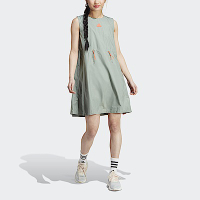 Adidas W C ESC Dress [HU0248] 女 連身洋裝 無袖 亞洲版 休閒 輕盈 舒適 愛迪達 灰綠
