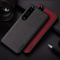 Case For Sony Xperia 1 5 IV II coque simple design lightweight durable solid color textile leather cover for sony 1 5 iv case