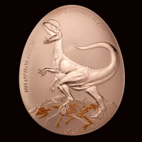 2023 Samoa 50*40MM Gold Plated Dinosaur Egg 20 Cents Coin （Series 8）