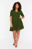 Trendyol Green Woven Flounce Dress TBBSS22EL1597