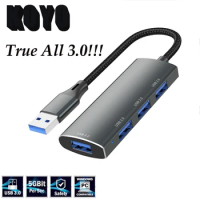 4 Ports Aluminum USB C to USB 3.0 Hub USB Splitter for MacBook, Mac Pro/Mini, iMac, Ps4, PS5, Laoptop Accessories tipo c