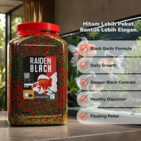 Pakan Pelet Makanan Ikan Mas Koki Raiden Pellet Ekstra Bawang Hitam 5 MM SINKING 1 KG REFILL