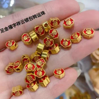 24k pure gold jewelry parts gold jewerly accessories fine gold beads 999 real gold charms gold wishes charms