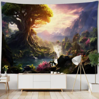 Forest tapestry home decoration landscape tapestry living room bedroom wall decoration mysterious magic art room decoration