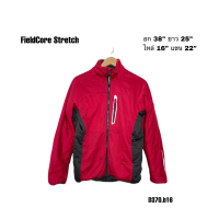 ❧Field Core Stretch Jacket เสื้อแจ๊คเก็ตสีแดงซิปกันน้ำ อก 38 D370.b16❂