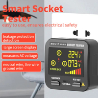 ZOYI Digital Smart Socket Tester Voltage Test Socket Detector US/UK/EU Plug Ground Zero Line Phase Check Rcd NCV test