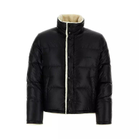 Saint Laurent [12.12 Dealcember] Faux Shearling Lining Nylon Down Puffer Jacket Black