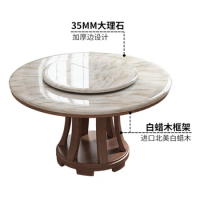 Marble dining table and chair combination