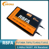 Corona R8FA 2.4Ghz 8CH Fasst Compatible Receiver With FUTABA FASST Remote Control T6EX T8FG 10CG 14SG 3PM 4PKS For RC FPV Drones