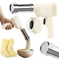 Electric Pasta Maker Handheld Pasta Maker with 5 Mould Automatic Pasta Machine Portable Stainless Steel for Home Kitchen
