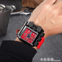 歐鐳手錶男 西部狂野機車手錶男超大霸氣方形個性哈雷手錶