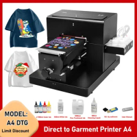 A4 DTG Printer 6 Colors Direct to Garment Epson L805 T-Shirt Printing Machine for Dark and Light