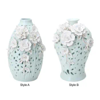 Ceramic Vase Porcelain Ginger Jar Handicraft Floral Arrangement Chinese Display