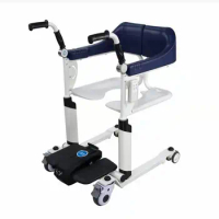 Hot Sale Electric Patient 4-wheels Transfer Lift Wheelchair As Commode Toilet Bath Chair for Disabled
