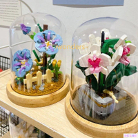 納米積木 向日葵 鬱金香 雛菊 帶led展示盒 積木 桌面裝飾 創意模型 禮物玩具