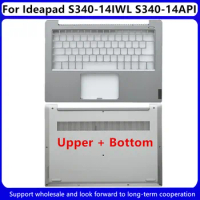 New For Lenovo Ideapad S340-14IWL S340-14API Upper Case Palmrest Cover C Shell AP2GK000450 / Bottom Case Low Cover Gray