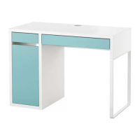 MICKE 書桌/工作桌, 白色/淺土耳其藍, 105 x 50 公分