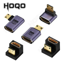 HDMI-Compatible U-shaped Adapter, 360 Degree U-shaped Mini HDMI connector Mini HDMI Male to Female Converter HD 2.1V 8K 60Hz