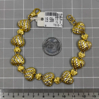 Emas 916,Rantai Tangan Love L6.8m 1.36cm Design:7657<Z01WC>T916H(YT)-Size: 18.9cm