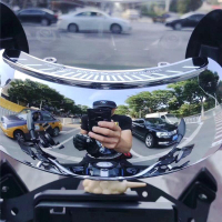 摩托車街跑跑車擋風玻璃廣角全景后視鏡 輔助鏡盲區鏡180度反光鏡