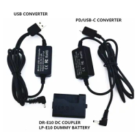 USB Converter+USB-C PD Converter+DR-E10 LP-E10 Dummy Battery for Canon EOS 1100D 1200D 1300D 1500D 3000D T3 canon eos 2000d