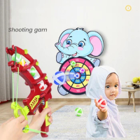 Kids Crossbow Shooting Toy Bow Sticky Ball Set Sticky Ball Bow with Target Toy for Children Bow Arrow Toys with Sucker