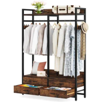 Heavy Duty Clothes Rack for Hanging Clothes, Open Wardrobe Closet Garment Rack for Bedroom