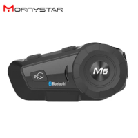 Mornystar M6 Motorcycle Helmet Intercom Headset 2 Riders 1000m Full Duplex With DSP CVC Noise Reduction Interphone Communicator