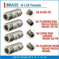 L16 N Female Clamp Solder RG58 RG142 RG223 RG8X RG-8X RG59 LMR195 RG5 RG6 LMR300 RG304 LMR400 RG8 RG213 RG214 50-9 -3 -4 -5 -7