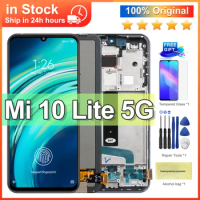 6.57'' Original For Xiaomi Mi 10 Lite LCD Display Touch Screen Digitizer Replacement M2002J9G Lcd For Xiaomi Mi 10 Lite 5g Lcd