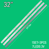 1SET=3PCS 7LEDs 3V 596mm Suitable for Leroy 32-inch LCD TV JS-LB-D-JP3235-071DBAD 32L31 32L33 32L53 E32-0A35 Backlight strip