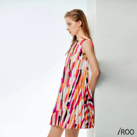 【iROO】彩色幾何方塊印花洋裝
