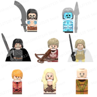 XH X0135 Movies of Game Thrones Jon Snow White Walkers Night's Watch Mini Action Toy Figures Blocks Assembly Kids Toys Gifts