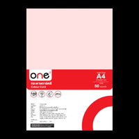 ONE กระดาษการ์ดสี A4 150 แกรม สีชมพู แพ็ค 50 แผ่น