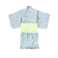 【Baby 童衣】任選 日式和風女童和服套裝 附腰帶 60250(藍小花)