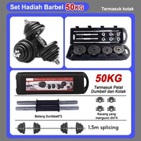 SKY - Dumbell Barbel 50KG 30KG 20KG Set Dumbel Barbel Set 50kg Peralatan Kebugaran Angkat Berat 50KG