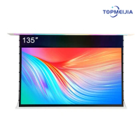 135" Intelligent Ceiling Recessed Projection Screen Motorized ALR Projector Screen with Color Changing Atmosphere Lights