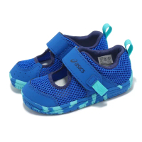 【asics 亞瑟士】涼鞋 Meshoes Baby 小童 藍 魔鬼氈 護趾 嬰兒鞋 學步鞋 亞瑟士(1144A364401)