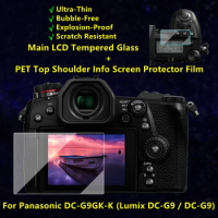 Self-adhesive Lumix DC-G9 Tempered Glass / Film Main LCD + Top Shoulder Info Screen Protector Cover for Panasonic G9 Camera