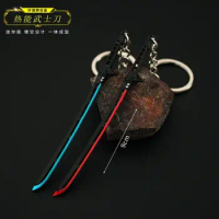 Cyberpunk mini Game Peripherals Keychain Thermal Energy Katana Alloy Keyring Uncut Toys Weapons Sword Lightsaber Model Gifts Toy