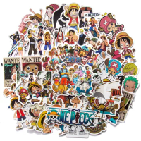 50/100Pcs Japan Anime One Piece Figure Luffy Toy Sticker Notebook Motorcycle Skateboard Computer Mobile Phone Stickers Toy Gifts