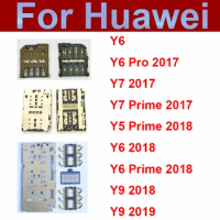 Sim Card Adapter Holder For Huawei Y5 Y6 Y7 Y9 Prime Y6 Pro 2017 2018 2019 Memory Reader SIM Card Slot Socket Replacement Parts
