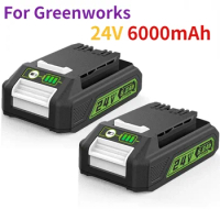 Replacement greenworks 24v 6.0Ah bag708 battery 29842 lithium battery compatible with 20352 22232 24v greenworks battery tools