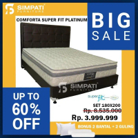 Springbed Comforta Super Fit Platinum ukuran 180x200 cm Komplit Set