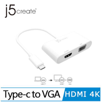 【現折$50 最高回饋3000點】j5create JCA174 Type-C to VGA+4K HDMI螢幕轉接器原價990(省341)