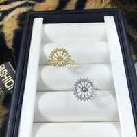 DIY珍珠配件 S925純銀可調節 遮瑕爆款珍珠戒指空托 9-10mm圓扁珠