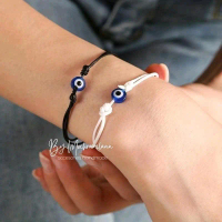 Sepasang Gelang Couple Untuk Pacar Evil Eye Mata Biru Unik dan Elegan//Gelang Pasangan//Gelang Tali 