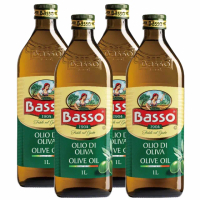 【BASSO 巴碩】義大利耐高溫特純橄欖油1Lx4瓶(適合煎煮炒炸且不帶有橄欖特殊香味)